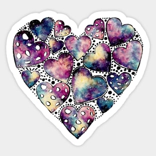 Watercolor Funny Heart Sticker